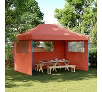 vidaXL Tienda de fiesta plegable Pop-Up 3 paredes laterales terracota