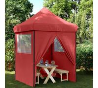 vidaXL Tienda de fiesta plegable Pop-Up 4 paredes laterales burdeos