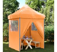 vidaXL Tienda de fiesta plegable Pop-Up 4 paredes laterales naranja
