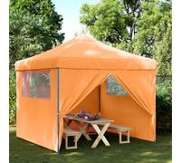 vidaXL Tienda de Fiesta Plegable Pop-Up 4 Paredes Laterales Naranja, Tienda, Tienda de jardín, cenador de Camping, toldo cenador, cenador toldo