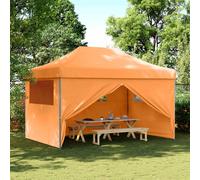 vidaXL Tienda de fiesta plegable Pop-Up 4 paredes laterales naranja
