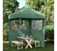 vidaXL Tienda de fiesta plegable Pop-Up con 2 paredes laterales verde