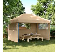 vidaXL Tienda de fiesta plegable Pop-Up con 3 paredes laterales beige