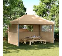 vidaXL Tienda de fiesta plegable Pop-Up con 3 paredes laterales beige