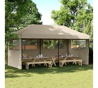 Tienda De Fiesta Plegable Pop-up Con 3 Paredes Laterales Taupe Vidaxl