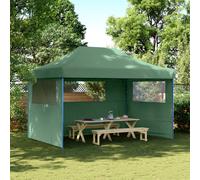 vidaXL Tienda de fiesta plegable Pop-Up con 3 paredes laterales verde