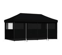 vidaXL Tienda de Fiesta Plegable Pop-Up con 4 Paredes Laterales Negra