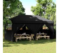 vidaXL Tienda de fiesta plegable Pop-Up con 4 paredes laterales negra