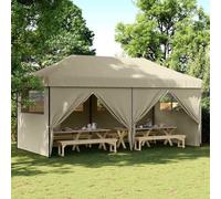 vidaXL Tienda de fiesta plegable Pop-Up con 4 paredes laterales taupe