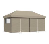 vidaXL Tienda de fiesta plegable Pop-Up con 4 paredes laterales taupe