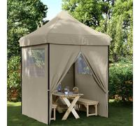 vidaXL Tienda de fiesta plegable Pop-Up con 4 paredes laterales taupe