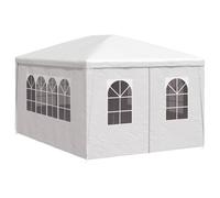 vidaXL Tienda de Fiestas 4 Paredes de Jardín Acero y Polietileno Blanca Carpa