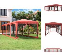vidaXL: Tienda de fiestas con 10 paneles laterales de malla, color rojo, 3x12 metros, fabricada en HDPE. - Pabellones y tiendas de fiestas