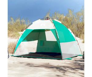 vidaXL Tienda de playa 2 personas impermeable apertura rápida verde