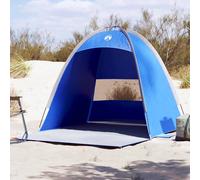 vidaXL Tienda de playa para 3 personas impermeable azul celeste