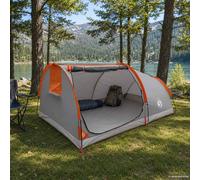 vidaXL Tienda de Senderismo Impermeable 2 personas Gris y naranja