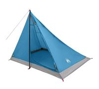 vidaXL Tienda de trekking azul para 4 personas, poliéster 185T con revestimiento de poliuretano, tienda de campaña portátil, techo compacto para viajes, equipo de camping fiable, equipo de exterior