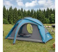 vidaXL Tienda de trekking con faldón resistente al agua 2 persona Azul