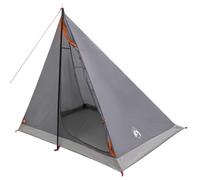 vidaXL Tienda de trekking gris y naranja para 2 personas, tienda de campaña portátil, techo de viaje compacto, equipo de camping fiable, equipo de exterior robusto