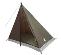 vidaXL Tienda de trekking marrón y gris para 2 personas, tienda de campaña portátil, techo de viaje compacto, equipo de camping fiable, equipo de exterior robusto