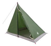 vidaXL Tienda de trekking verde para 2 personas, poliéster 185T con revestimiento de poliuretano, tienda de campaña portátil, techo de viaje compacto, equipo de camping fiable, equipo de exterior
