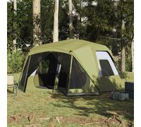 vidaXL Tienda familiar 10 personas impermeable apertura rápida verde