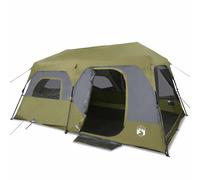 vidaXL Tienda familiar 9 personas impermeable apertura rápida verde