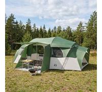 vidaXL Tienda Familiar con cubierta impermeable Verde 10 personas