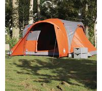 vidaXL Tienda familiar con cúpula impermeable 6 personas gris naranja