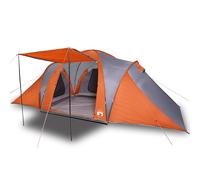 vidaXL Tienda familiar con cúpula impermeable 6 personas gris naranja