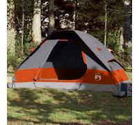 vidaXL Tienda familiar con cúpula impermeable 6 personas gris naranja