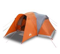 vidaXL Tienda familiar con cúpula impermeable 6 personas gris naranja