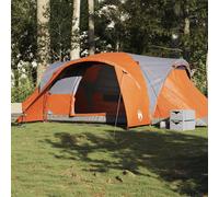 vidaXL Tienda familiar con cúpula impermeable 6 personas gris naranja