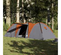vidaXL Tienda familiar con cúpula impermeable 8 personas gris naranja