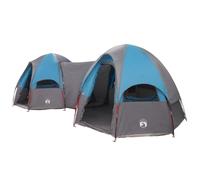 vidaXL Tienda familiar con mosca de lluvia, impermeable, azul para 14 personas, moderna tienda familiar, amplia refugio de ocio, resistente a la intemperie, camping doble, fácil instalación, vivienda