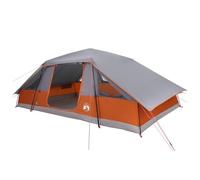 vidaXL Tienda familiar con moscas de lluvia, resistente al agua para 10 personas, tienda familiar moderna, impermeable, diseño plegable portátil, fibra de vidrio grande y marco de acero