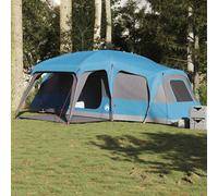 vidaXL Tienda familiar con porche 9 personas impermeable azul