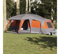 Tienda Familiar Con Porche 9 Personas Impermeable Gris Naranja Vidaxl