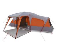 vidaXL Tienda familiar con porche 9 personas impermeable gris naranja