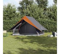 vidaXL Tienda Familiar con techo Gris y naranja 256 x 256 x 185 cm