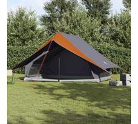 vidaXL Tienda Familiar con techo Gris y naranja 315 x 286 x 200 cm