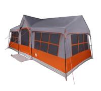 vidaXL Tienda Familiar con Techo Gris y Naranja 622 x 295 x 238 cm, Tienda de Camping Plegable, Refugio Familiar Moderno, Impermeable y Resistente a UV para Actividades en el jardín