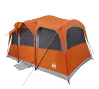 vidaXL Tienda Familiar con Techo Naranja y Naranja 435 x 255 x 216 cm, Tienda de Camping Plegable, Refugio Familiar Moderno, Impermeable y Resistente a UV para Actividades en el jardín