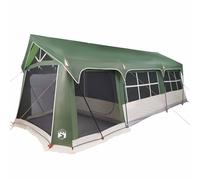 vidaXL Tienda Familiar con Techo Verde y 620 x 322 x 240 cm Poliéster, Tienda de campaña Moderna, Grande, Impermeable, Ideal para Familia, Senderismo, Viajes y diversión en el jardín