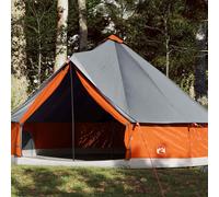 vidaXL Tienda de campaña familiar tipi 12 personas impermeable Gris y Naranja