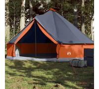 vidaXL Tienda de campaña familiar tipi 6 personas impermeable Gris y Naranja