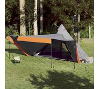 vidaXL Tienda familiar tipi para 8 personas impermeable gris naranja