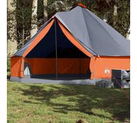 vidaXL Tienda familiar tipi para 8 personas impermeable gris naranja