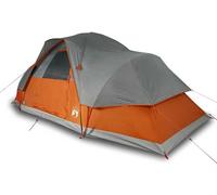 vidaXL Tienda familiar tipo cúpula, para 9 personas, color naranja, impermeable