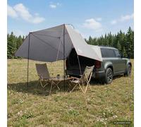 vidaXL Tienda para coche Gris y naranja 350 x 250 cm Poliéster y Acero